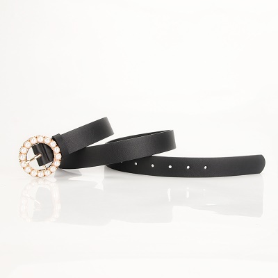 Ceinture pour femmes avec boucle ronde en perles