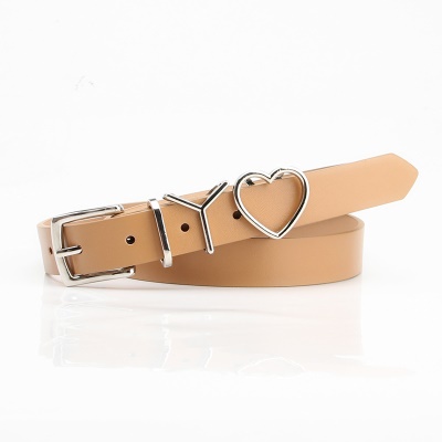 Ceinture pour femmes en métal Love Boucle décorative en cuir