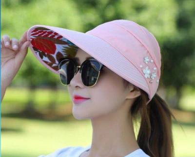 Casquette de tennis pour femmes pare-soleil et protection solaire perle pliable