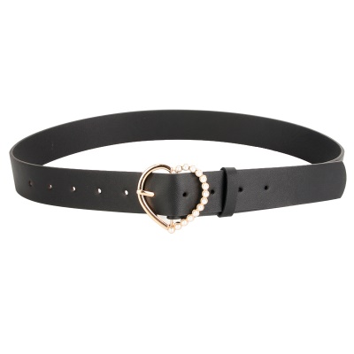 Ceinture femme amour perle alliage aiguille boucle cuir PU
