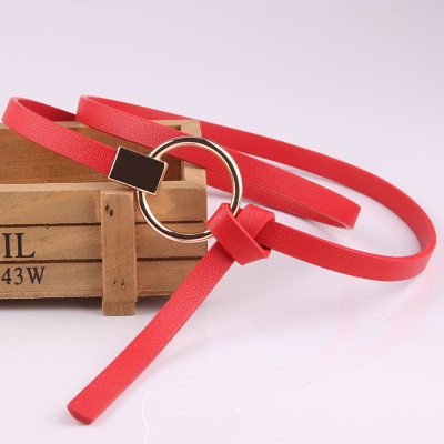 Ceinture pour femmes Ceinture fine avec boucle ronde nouée