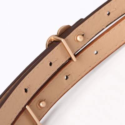 Ceinture fine pour femmes avec boucle cœur pêche petite ceinture en cuir