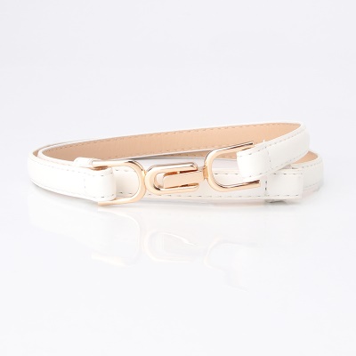 Ceinture dame en alliage paires de boucle réglable ceinture fine cuir PU
