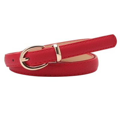 Ceinture femme fine avec boucle aiguille en alliage cuir PU
