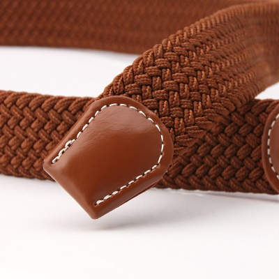 Ceinture femme tissée toile alliage boucle aiguille cuir