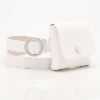 Ceinture pour femmes sans trous boucle ronde fine ceinture pantalon en gros