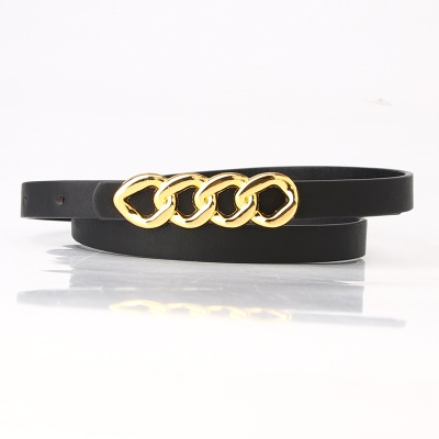 Ceinture Ladies Strap Type Plaque Boucle Ceinture en cuir mince PU