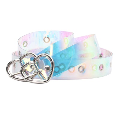Ceinture pour femmes en forme de coeur Boucle tête éblouissante en plastique
