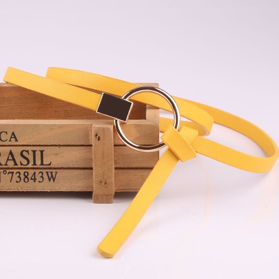 Ceinture pour femmes Ceinture fine avec boucle ronde nouée