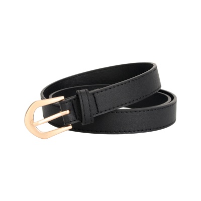 Ceinture pour femmes en alliage boucle aiguille PU ceinture fine en cuir