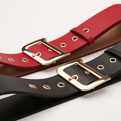 Ceinture en alliage de cuir PU avec boucle D pour femmes