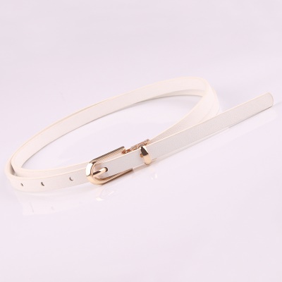 Ceinture pour femmes Ceinture fine en alliage boucle aiguille PU cuir
