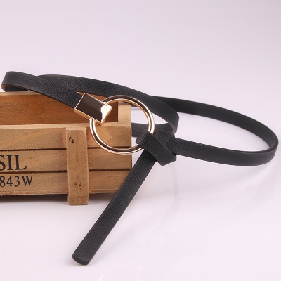Ceinture pour femmes Ceinture fine avec boucle ronde nouée