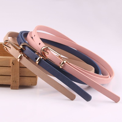 Ceinture pour femmes Ceinture fine en alliage boucle aiguille PU cuir