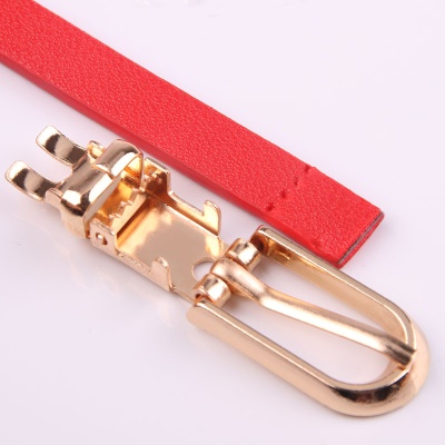 Ceinture pour femmes Ceinture fine en alliage boucle aiguille PU cuir