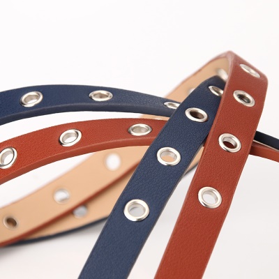 Ceinture pour femmes ajouré oculaire fine ceinture en alliage boucle aiguille