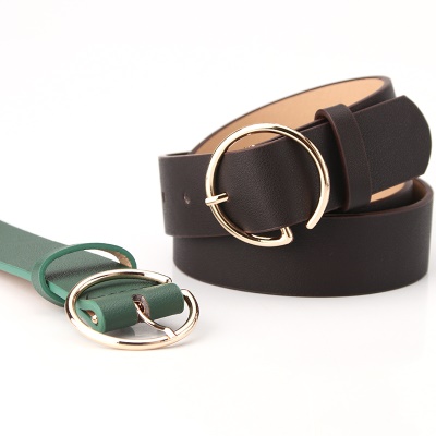 Ceinture femme pu ceinture lettre boucle en alliage