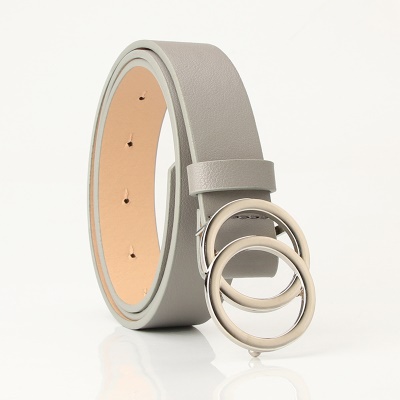 Ceinture pour femmes avec boucle double boucle en alliage de cuir PU boucle à aiguille