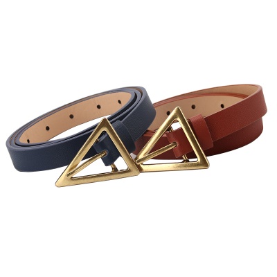 Ceinture en alliage pour femmes boucle triangle taille simple boucle cuir PU
