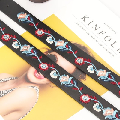Ceinture brodée pour femmes Ceinture en cuir brodé