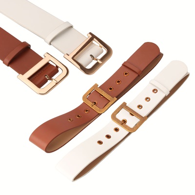 Ceinture en alliage de cuir PU avec boucle D pour femmes