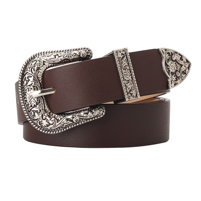 Ceinture femme boucle aiguille en alliage de cuir PU