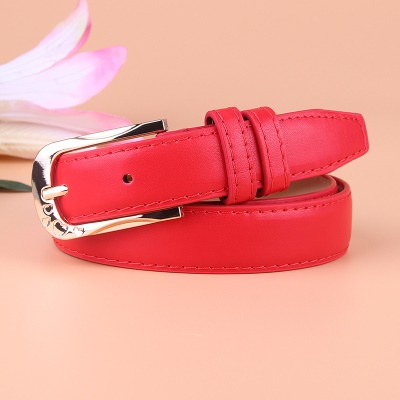 Ceinture femme en cuir pu large ceinture en alliage boucle aiguille