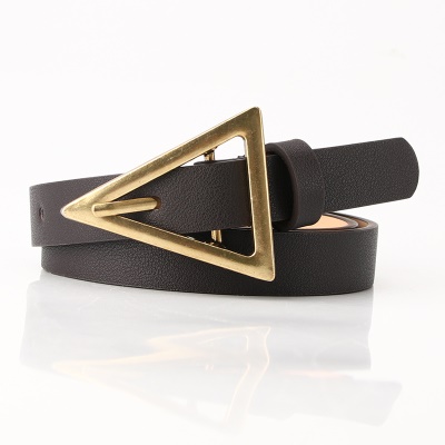 Ceinture en alliage pour femmes boucle triangle taille simple boucle cuir PU