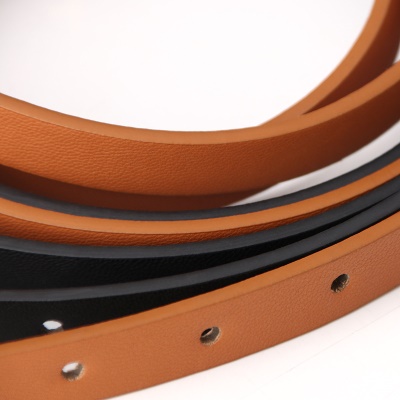 Ceinture Ladies Strap Type Plaque Boucle Ceinture en cuir mince PU