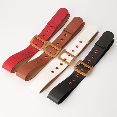 Ceinture en alliage de cuir PU avec boucle D pour femmes