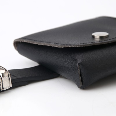Ceinture femme petit sac banane en cuir PU noir