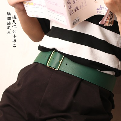Ceinture en alliage pour femmes boucle aiguille carrée en cuir PU