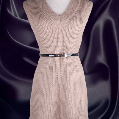 Ceinture pour femmes paires de boucles réglables ceinture fine en cuir PU