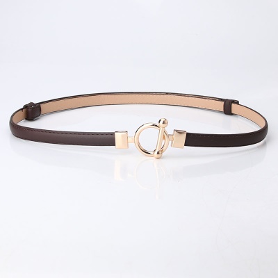 Ceinture femme réglable en cuir fin PU