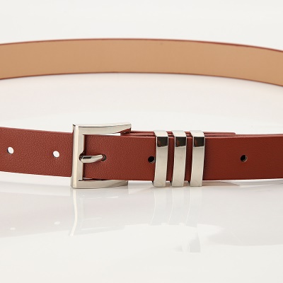 Ceinture femme boucle aiguille carrée en alliage de cuir PU