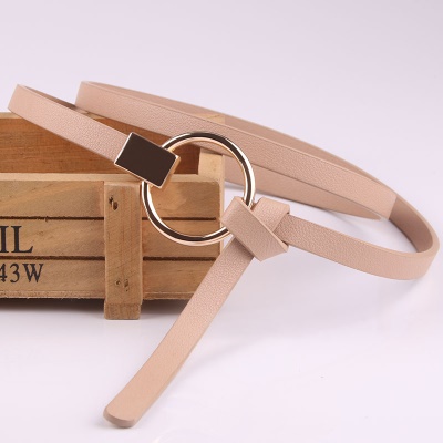 Ceinture pour femmes Ceinture fine avec boucle ronde nouée