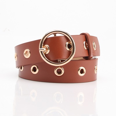 Ceinture femme avec boucle ronde polyvalente décorative à l'œil