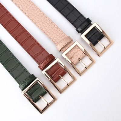 Ceinture femme chaîne chaîne en alliage aiguille boucle cuir PU