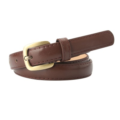 Ceinture femme petite boucle carrée pu ceinture en cuir mince