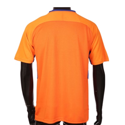 Maillot de football orange en fibres synthétique mélangée respirant