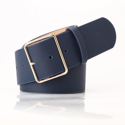 Ceinture en alliage pour femmes boucle aiguille carrée en cuir PU