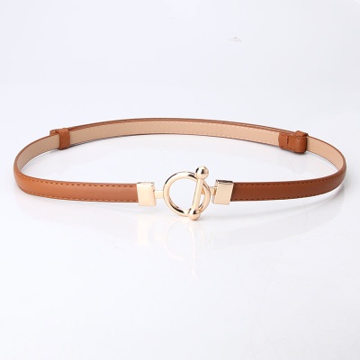 Ceinture femme réglable en cuir fin PU