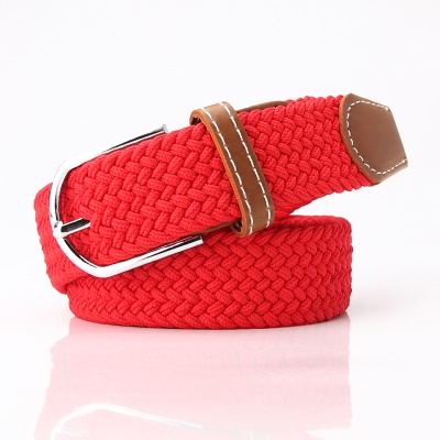 Ceinture femme tissée toile alliage boucle aiguille cuir