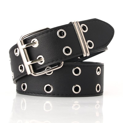 Ceinture dame double oeil d'échappement rivet décoration large ceinture