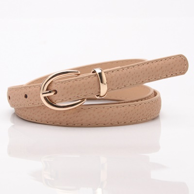 Ceinture femme fine avec boucle aiguille en alliage cuir PU