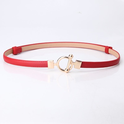 Ceinture femme réglable en cuir fin PU
