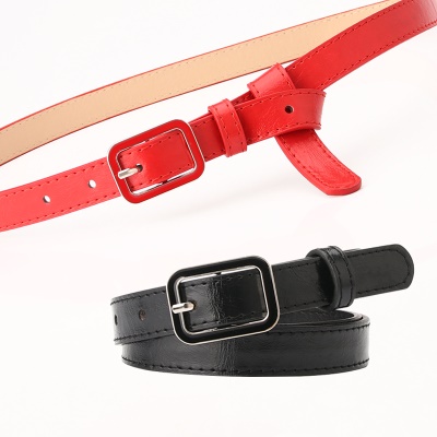 Ceinture femme en alliage carré boucle aiguille en cuir PU