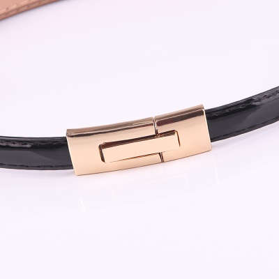 Ceinture pour femmes paires de boucles réglables ceinture fine en cuir PU