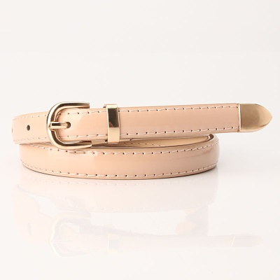Ceinture pour femmes en alliage boucle tête PU ceinture fine en cuir