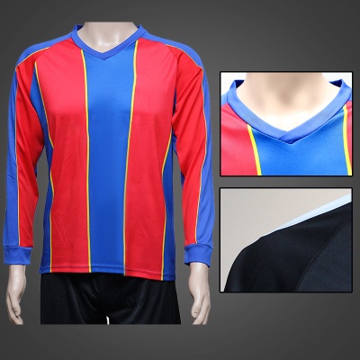 Maillot de football imprimé numérique à manches longues mélangé de fibres chimiques